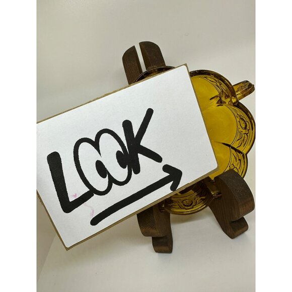 VTG Jeannette Aztec Rose Carnival Glass Candy Dish  2.75"x8.5" Embossed Glass - Picture 5 of 8